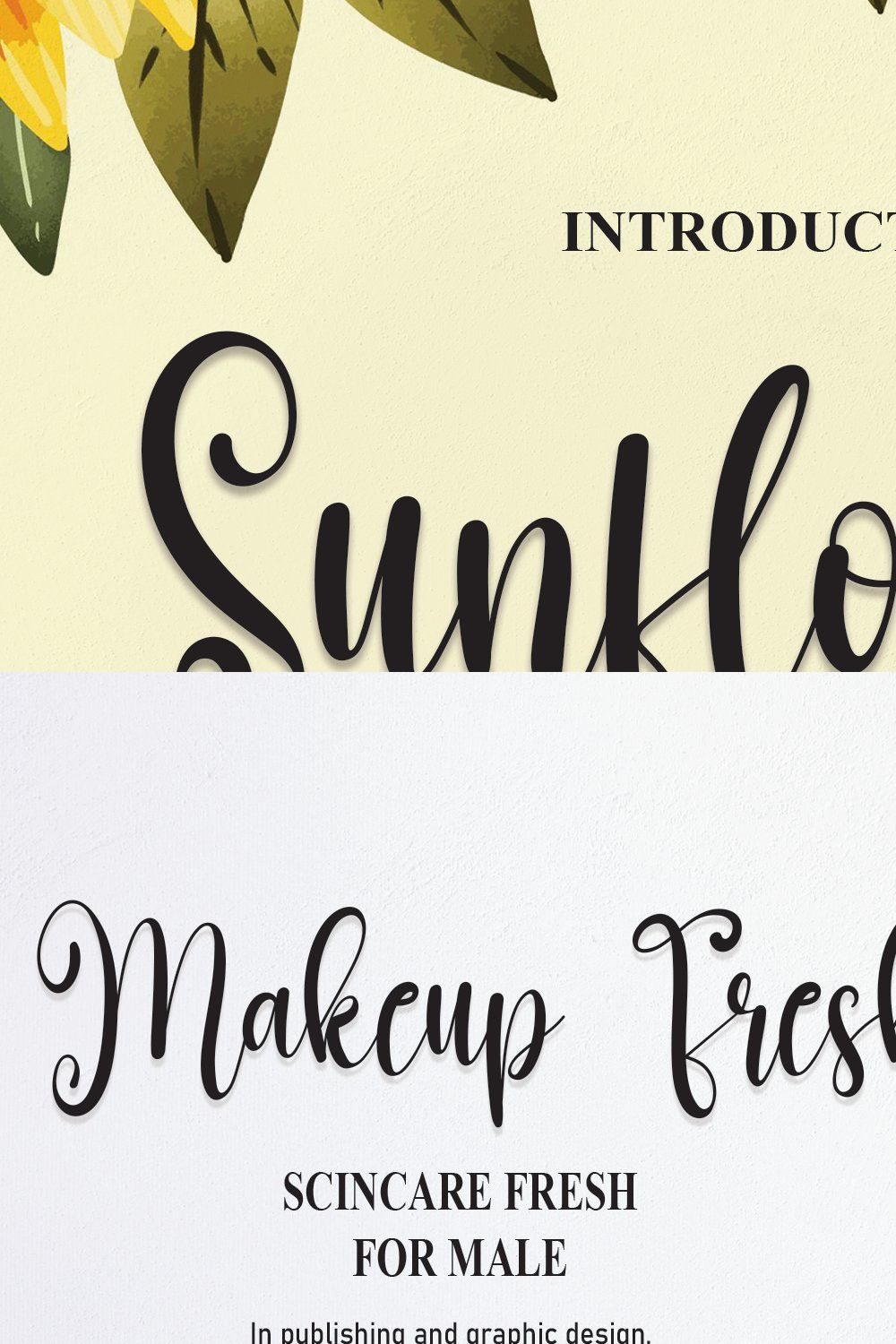 Sunflower | Script Font pinterest preview image.