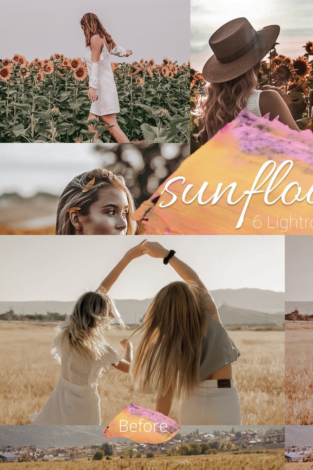 Sunflowers - Lightroom Presets Lr pinterest preview image.