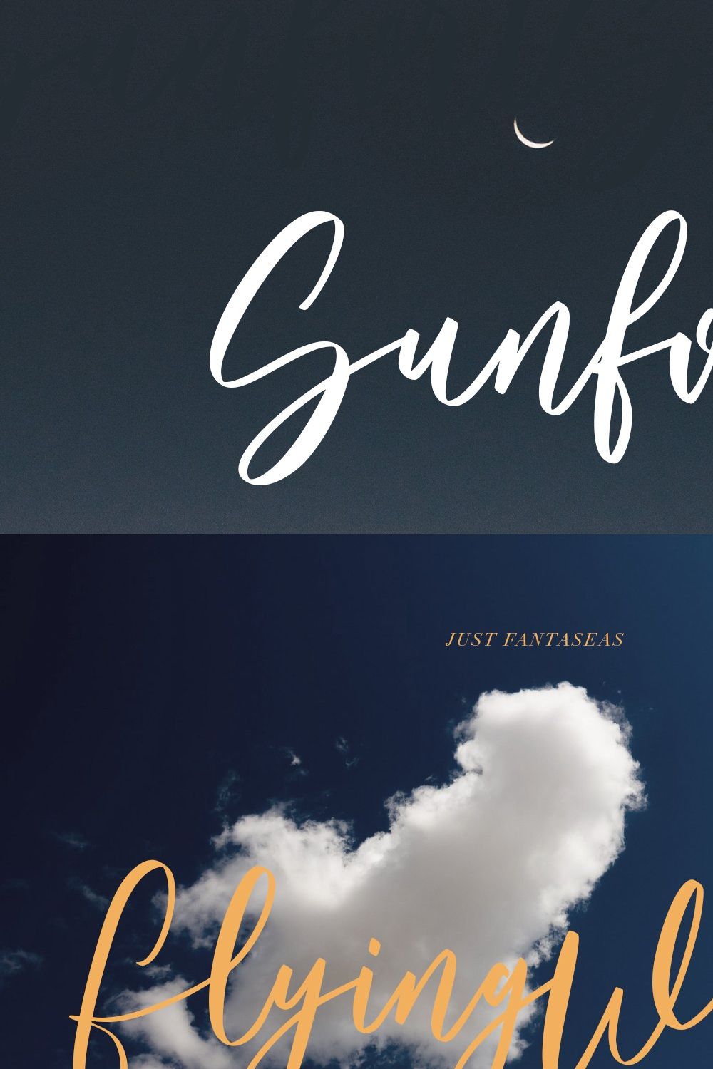 Sunfort Signature Script Font pinterest preview image.