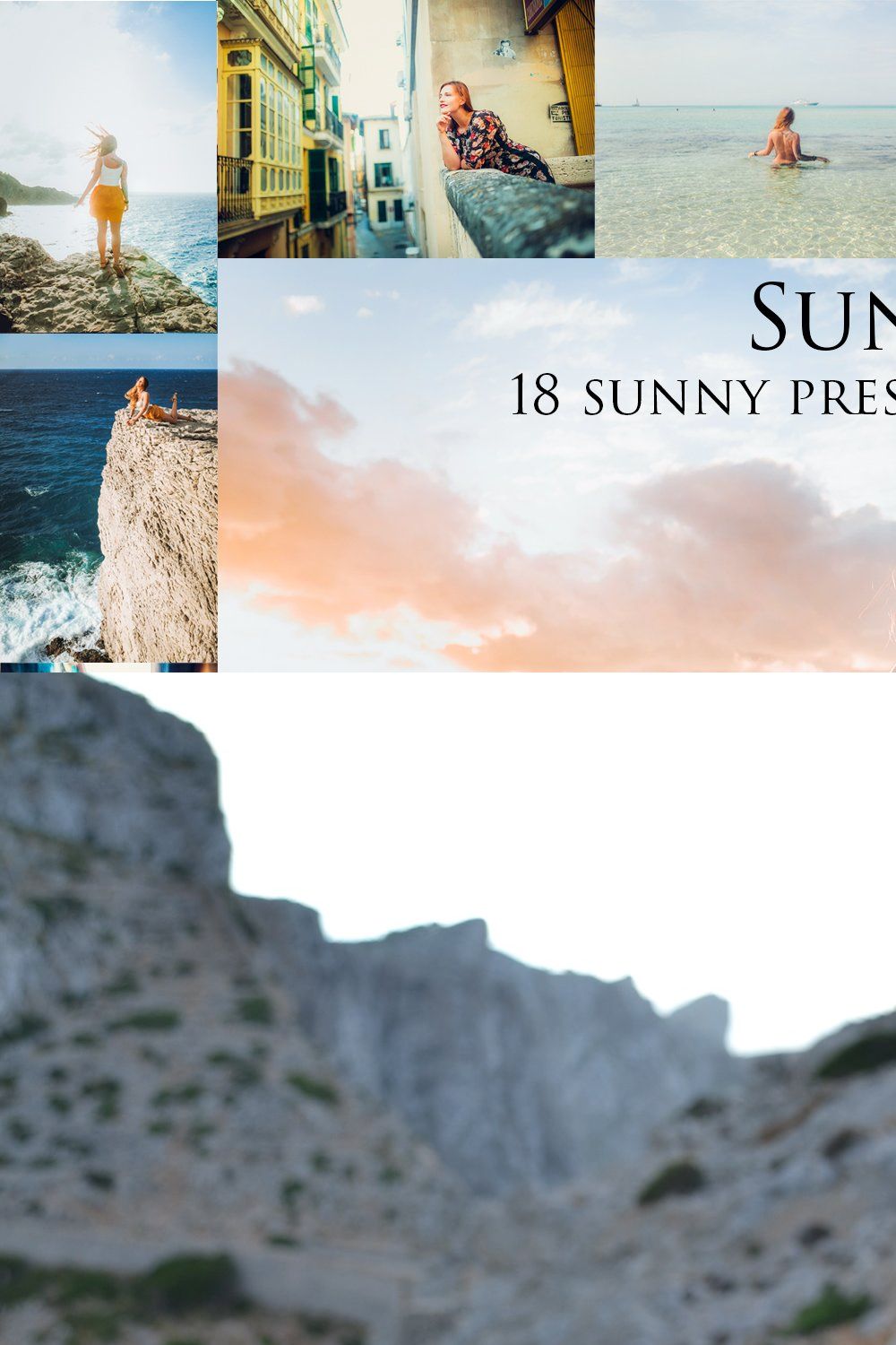 Sunny Sea-18 presets Lr lifestyle pinterest preview image.
