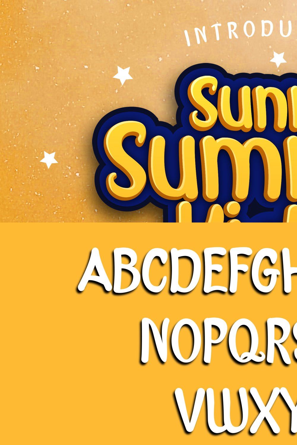 Sunny Summer Kids Font pinterest preview image.