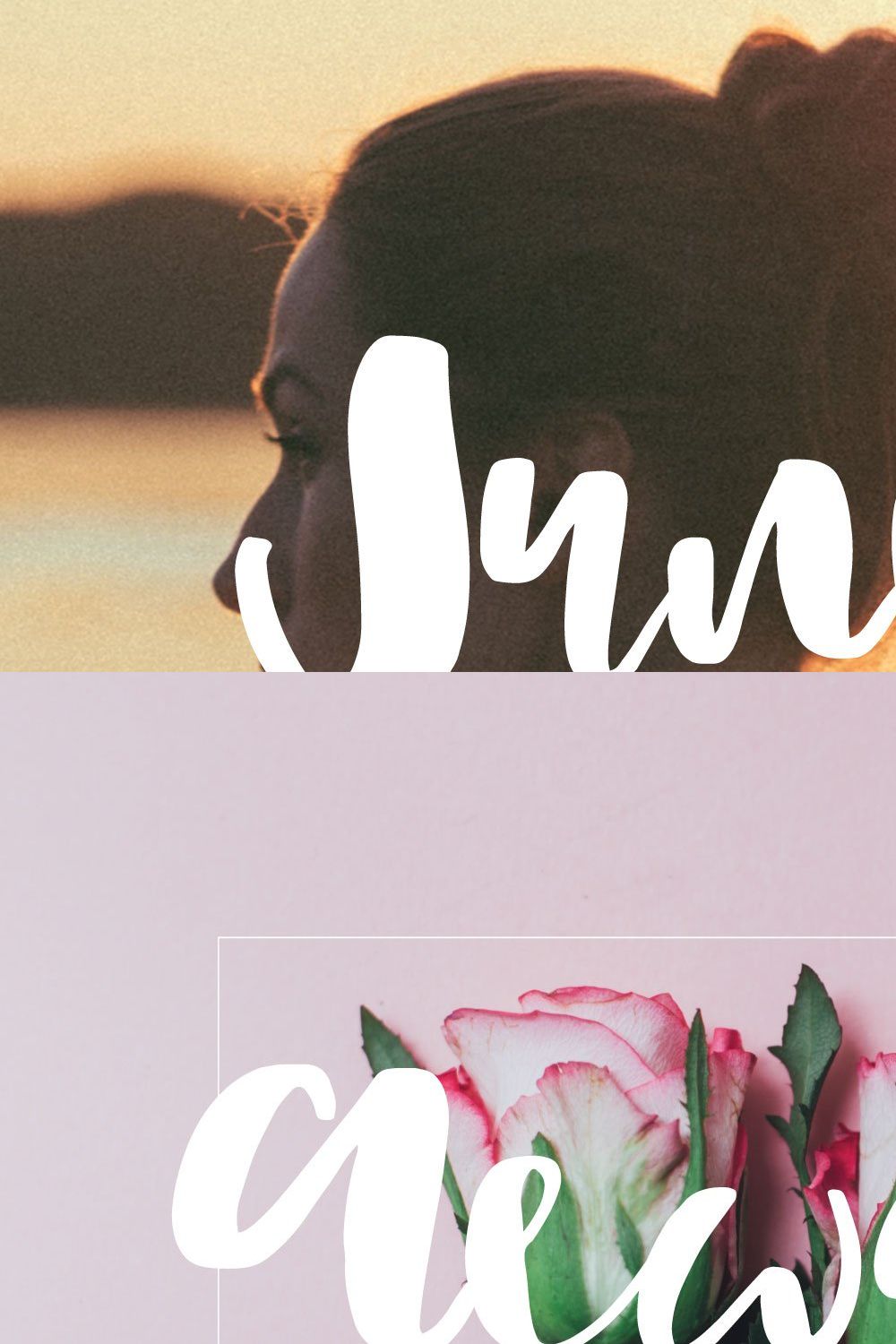 sunset font pinterest preview image.