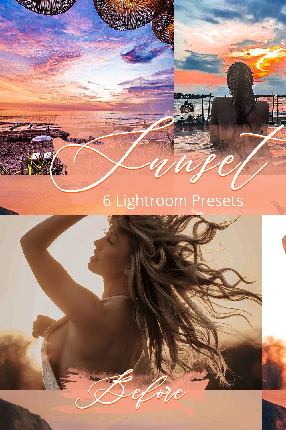 Sunset Glow - Lightroom Presets Pack pinterest preview image.