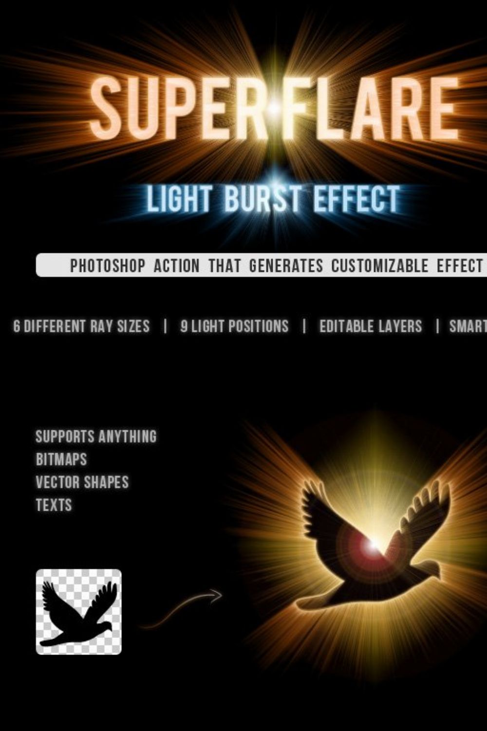 SuperFlare - Back Light Burst Action pinterest preview image.