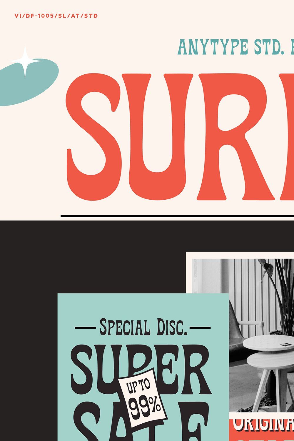 Surely Retro Font pinterest preview image.