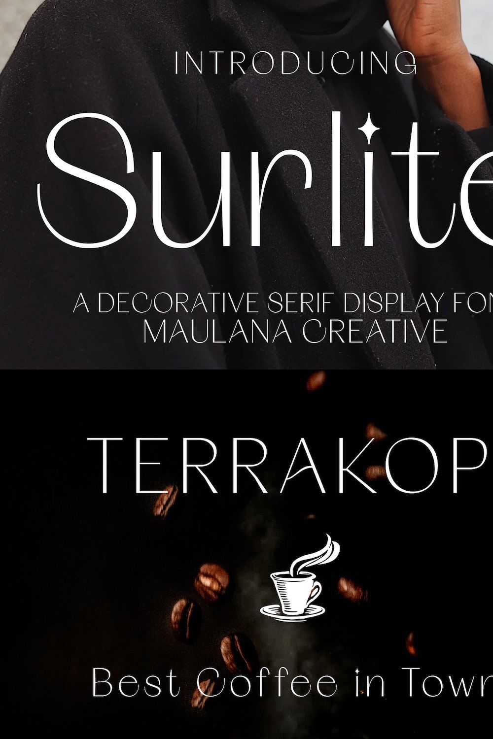 Surlite Serif Display Font pinterest preview image.