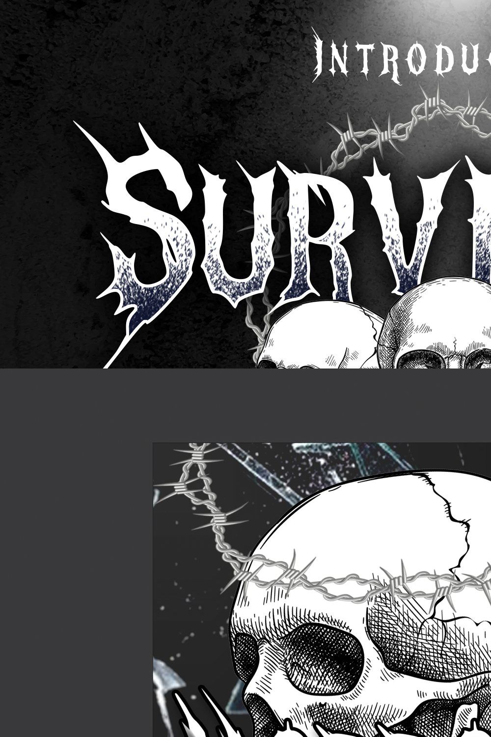 SURVIVOR METAL FONT pinterest preview image.