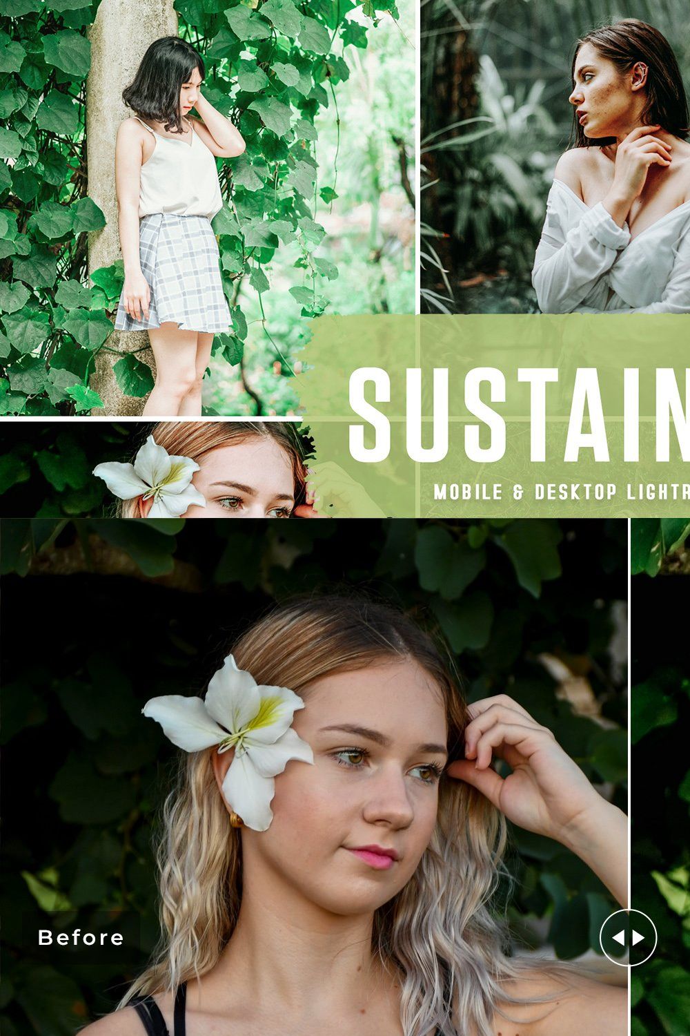 Sustainable Pro Lightroom Presets pinterest preview image.