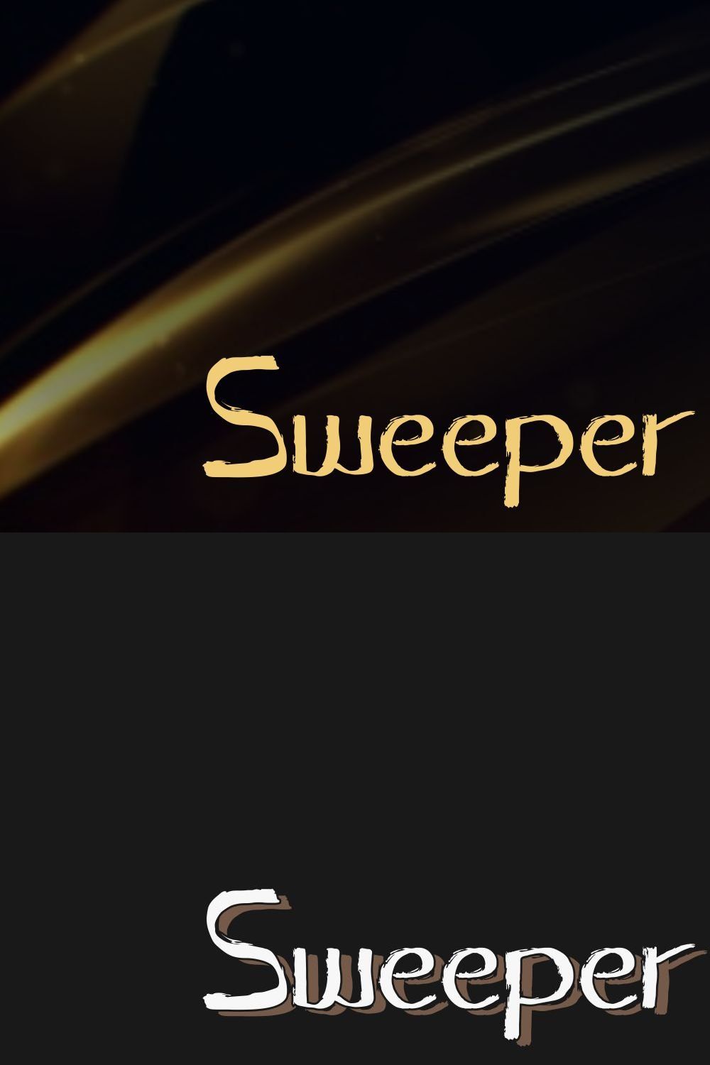 sweeper brush font pinterest preview image.