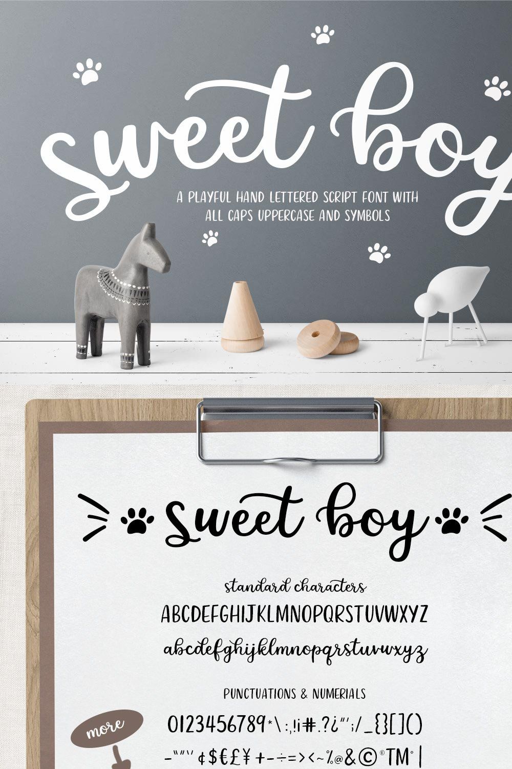 Sweet Boy Script Font pinterest preview image.