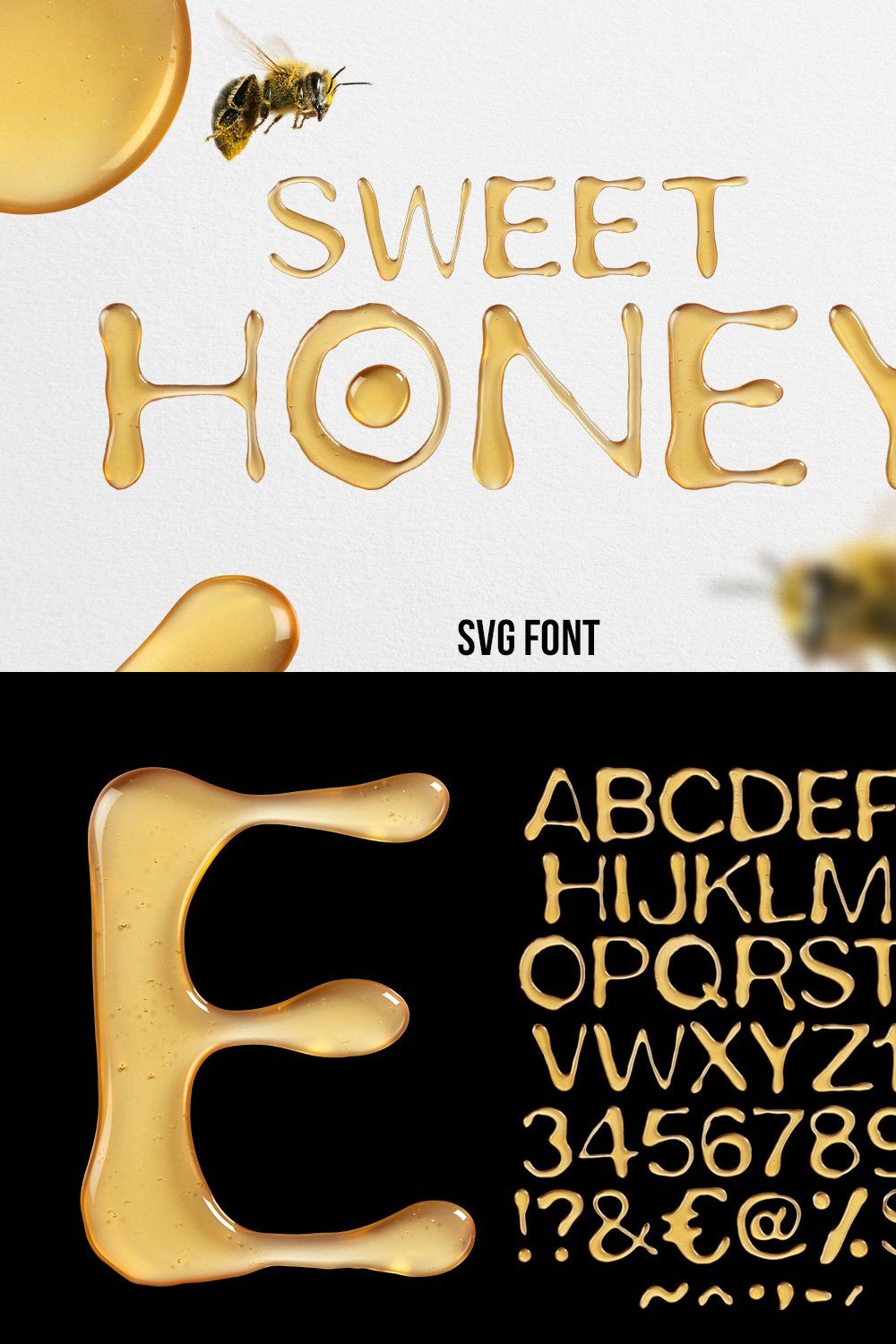 Sweet Honey Font pinterest preview image.