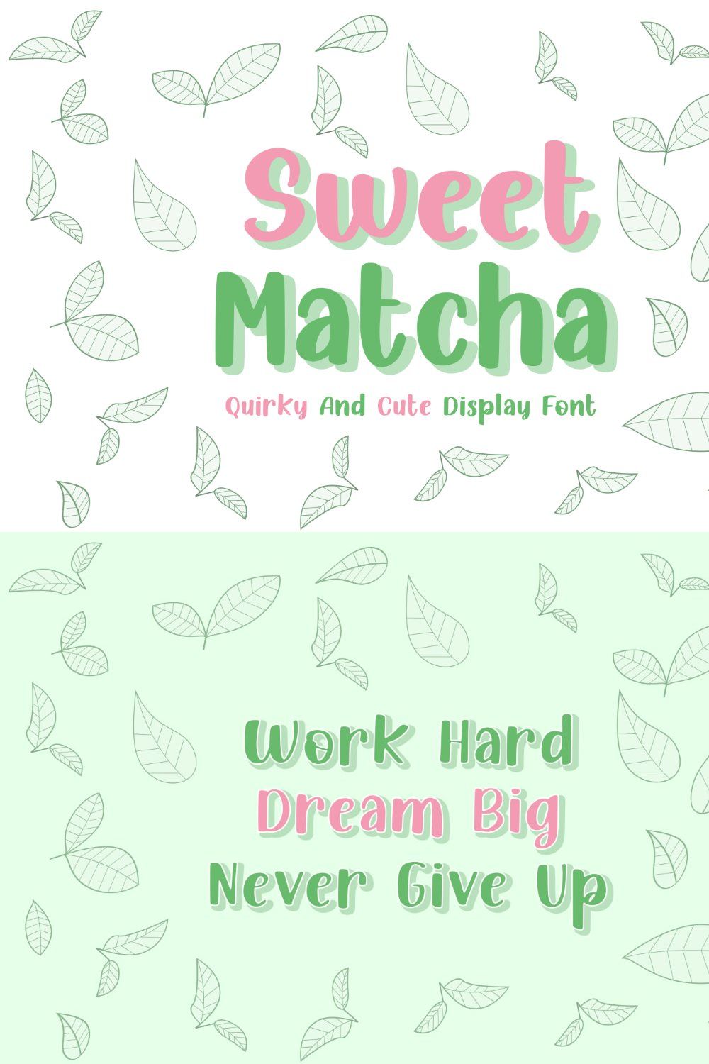 Sweet Matcha | Funny Display Font pinterest preview image.