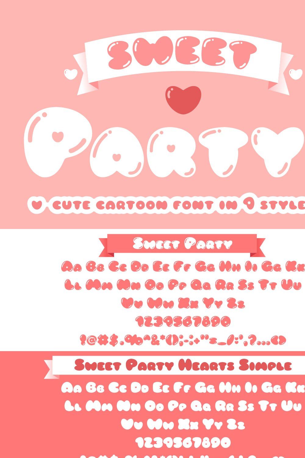 Sweet Party Font pinterest preview image.