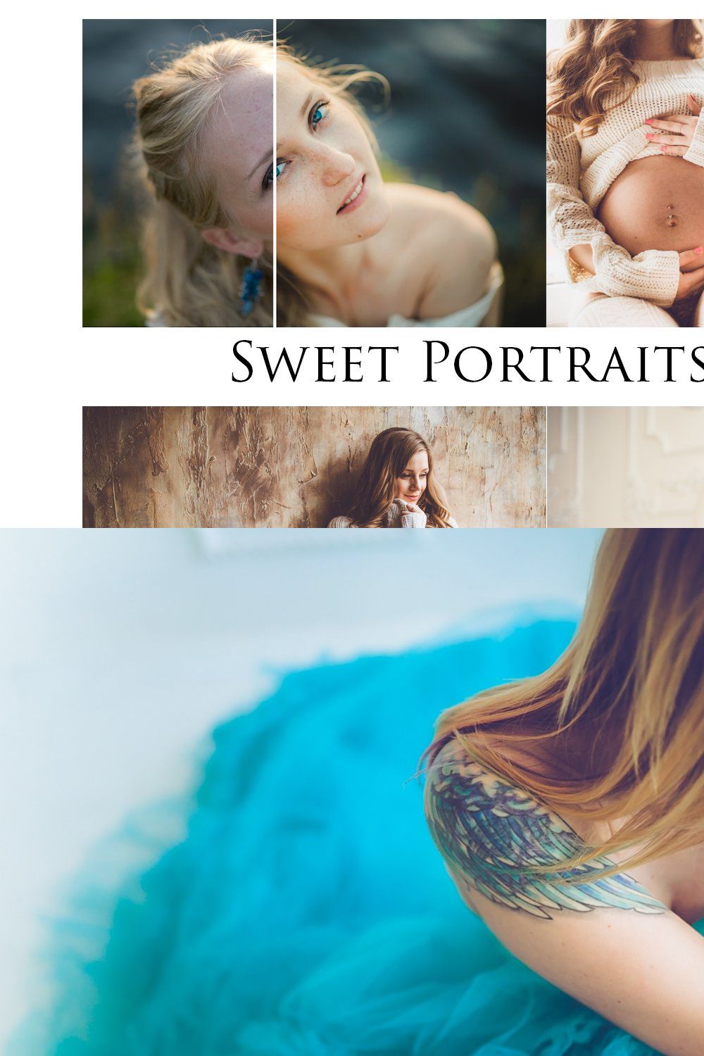 Sweet Portraits- 9 presets for Lr pinterest preview image.