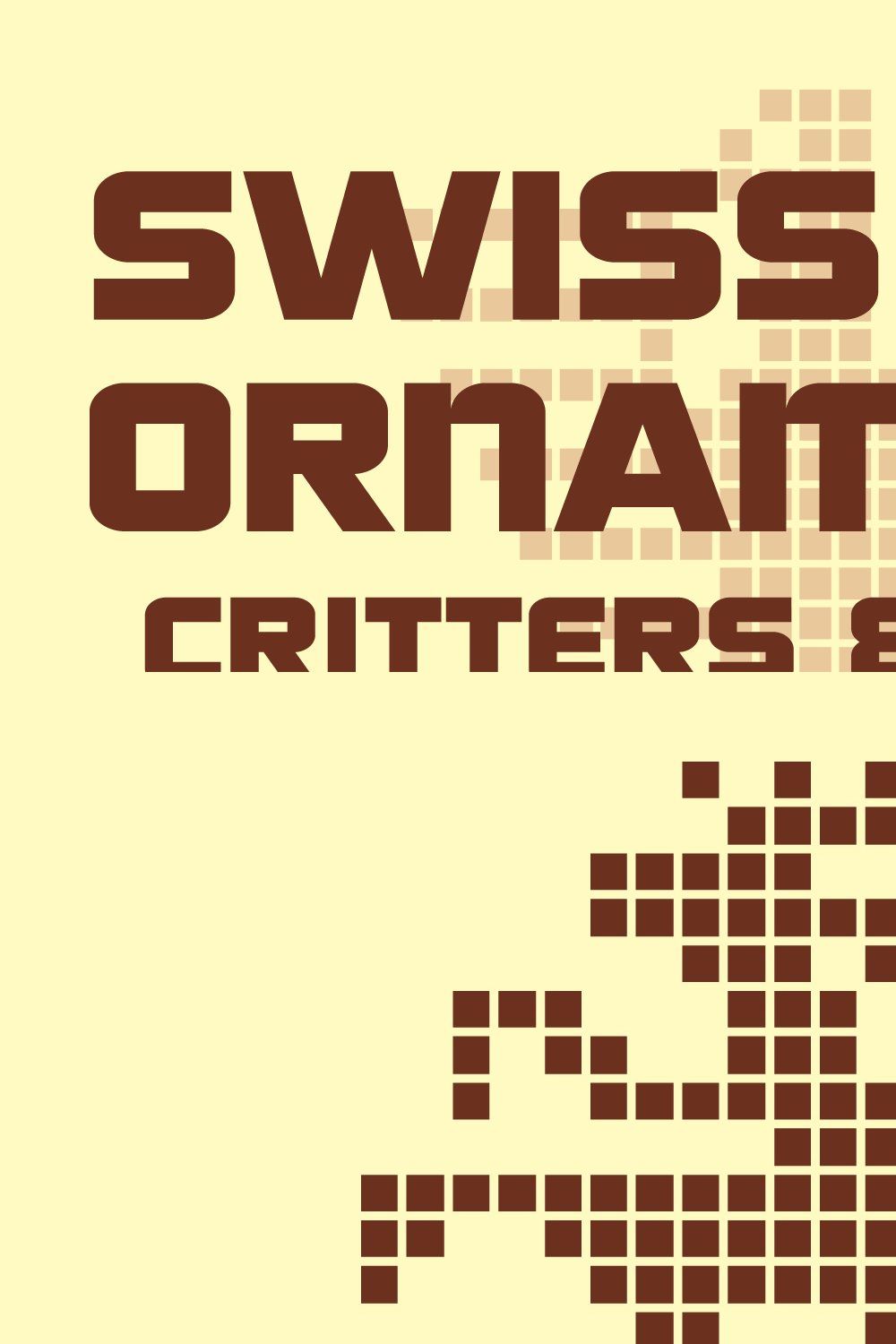 Swiss Folk Ornaments Font - Critters pinterest preview image.