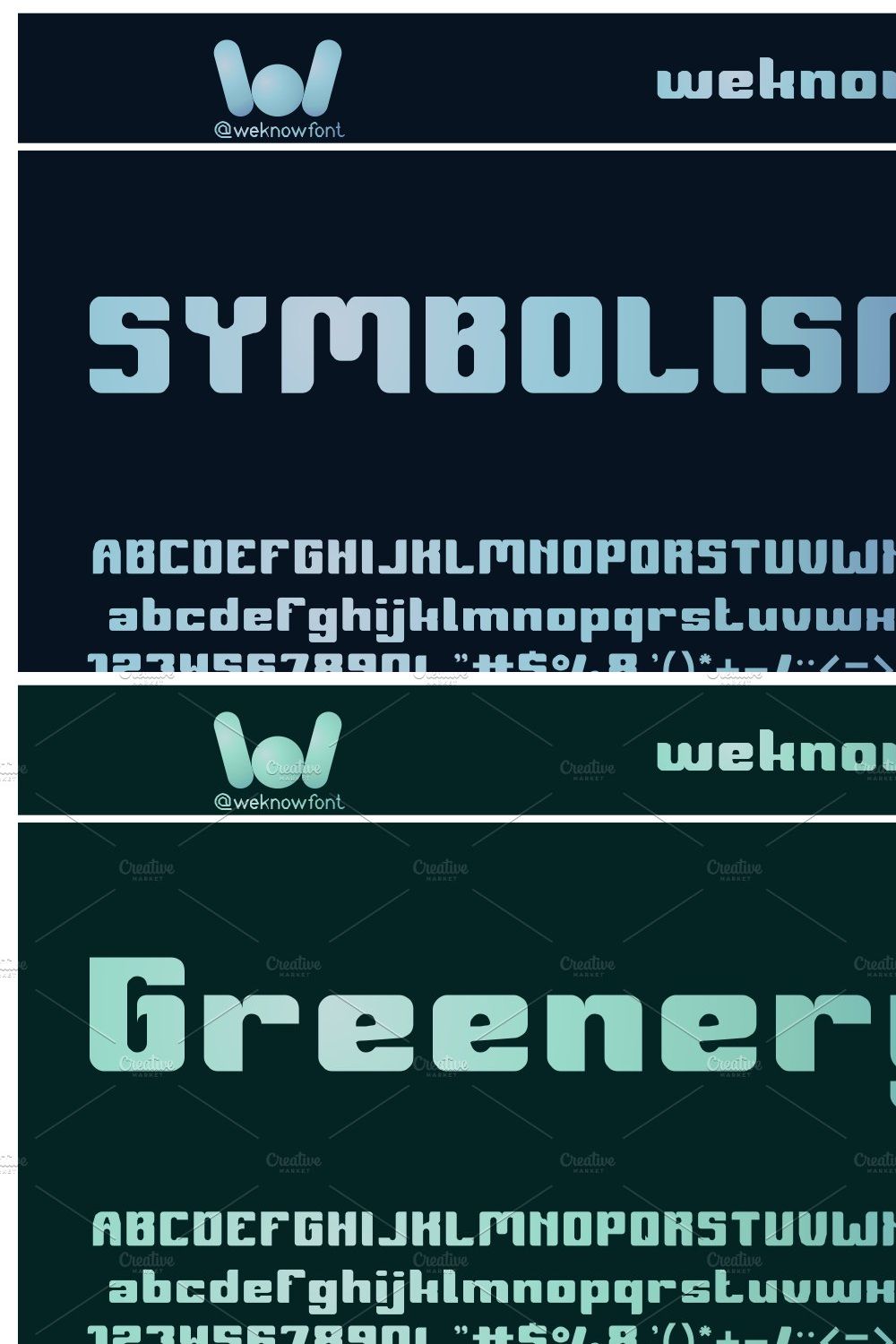 Symbolism font pinterest preview image.