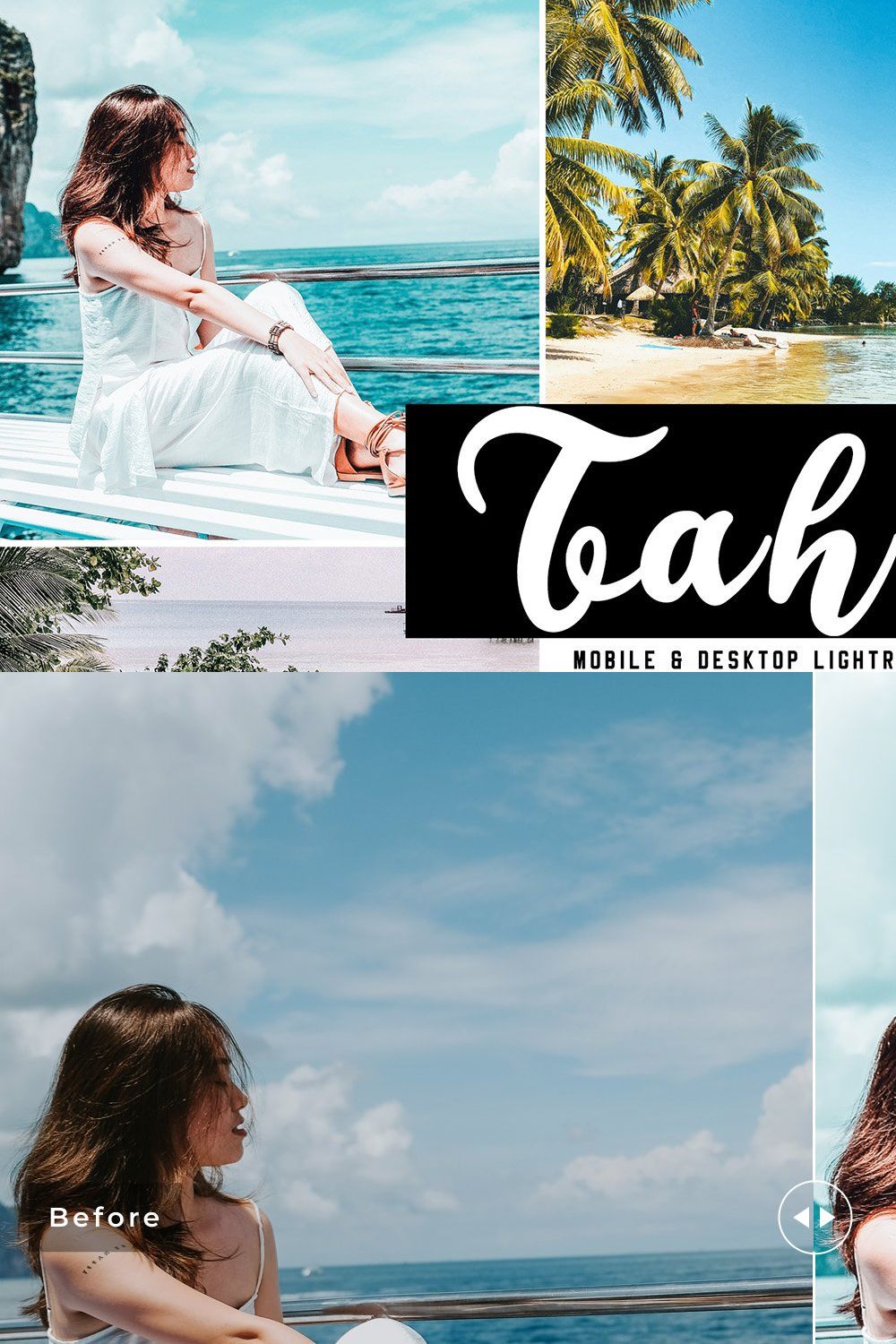 Tahiti Lightroom Presets Pack pinterest preview image.