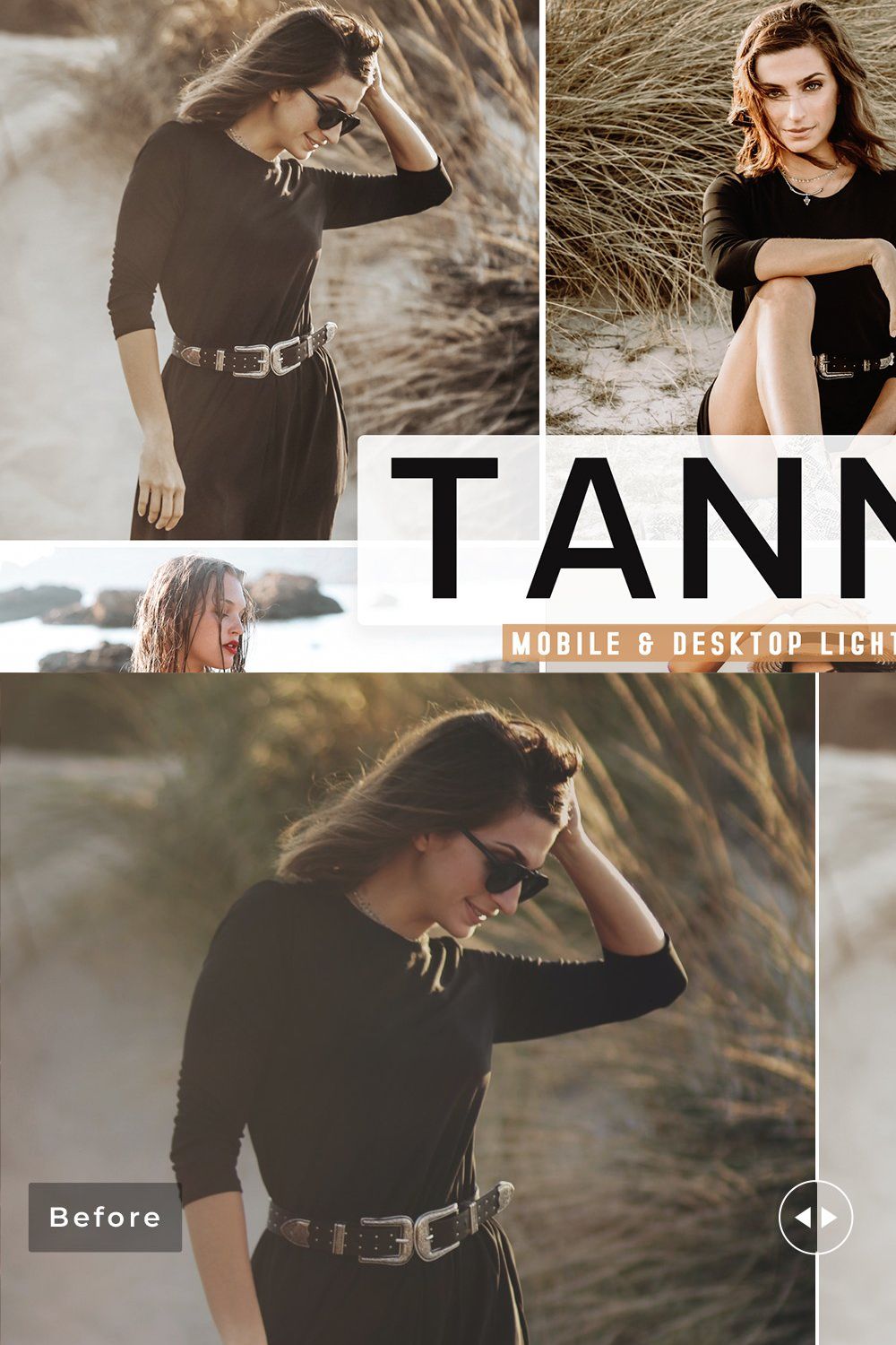 Tanned Lightroom Presets Pack pinterest preview image.