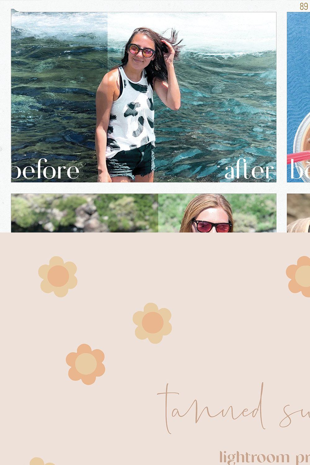 tanned summer lightroom preset pinterest preview image.