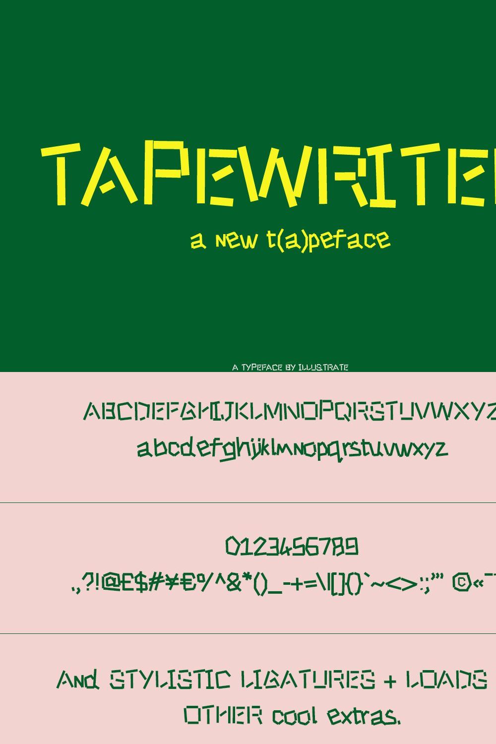 Tapewriter Font pinterest preview image.