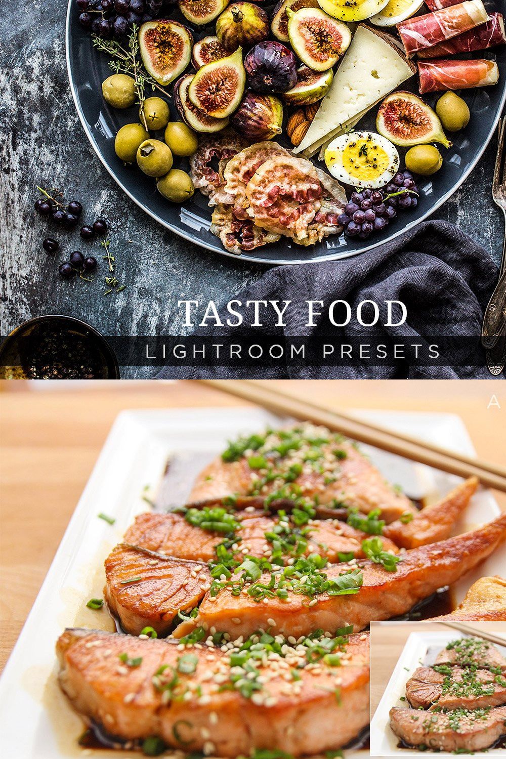 Tasty Food Lightroom Presets Vol 1 pinterest preview image.