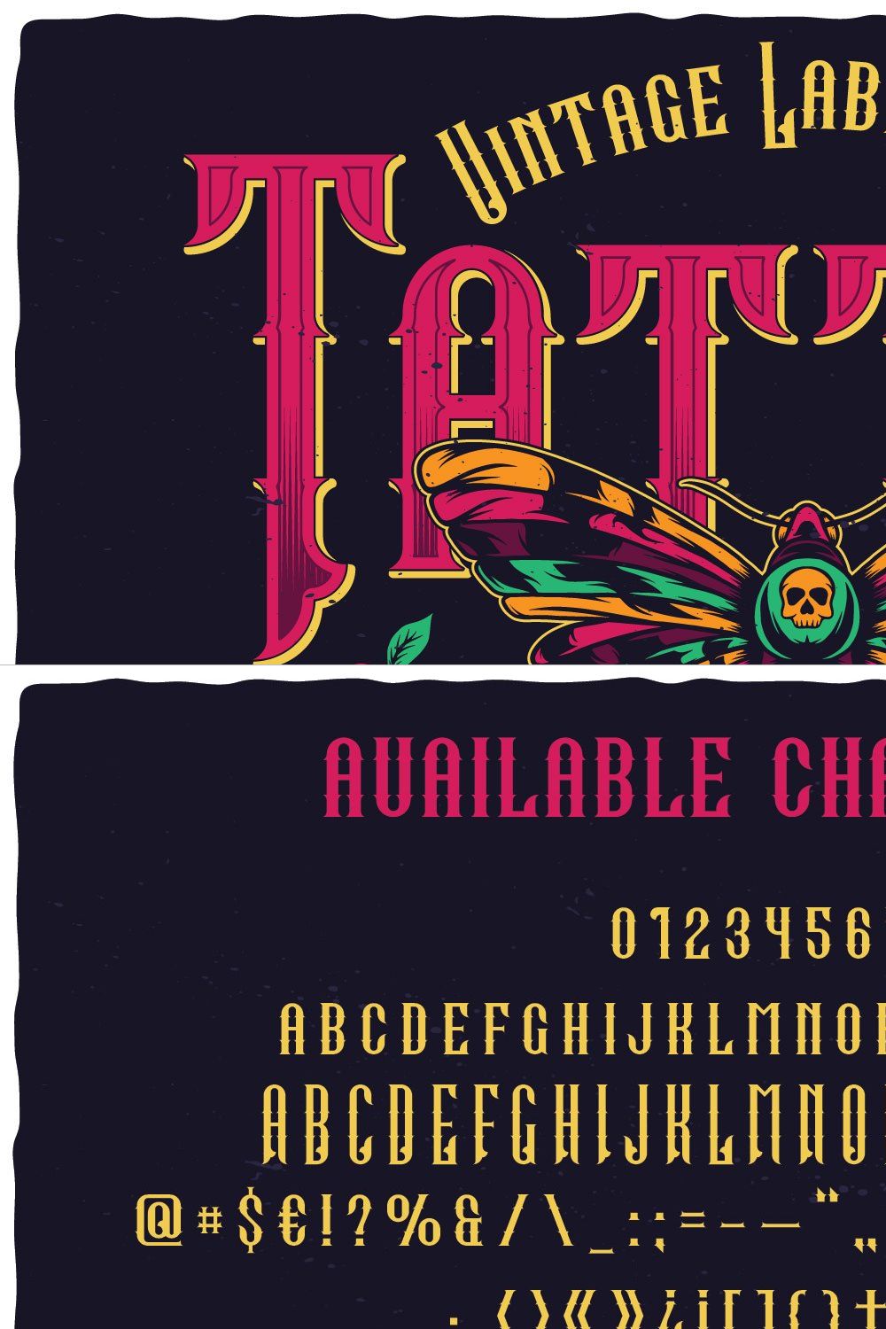 Tattoo Master label font pinterest preview image.