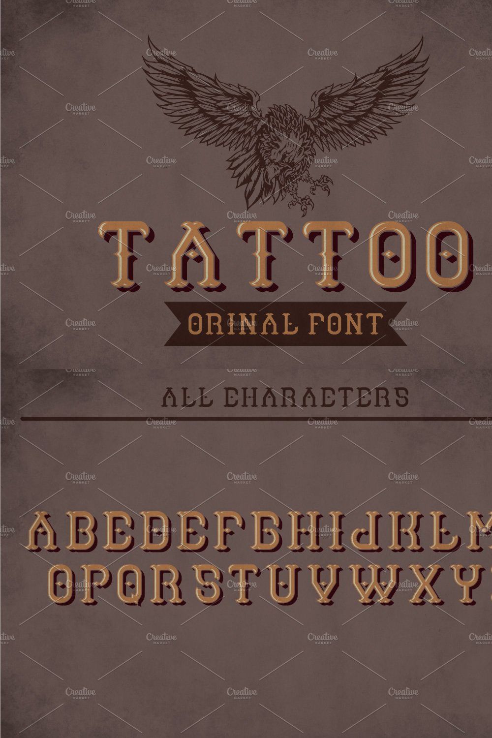 Tattoo Modern Label Typeface pinterest preview image.