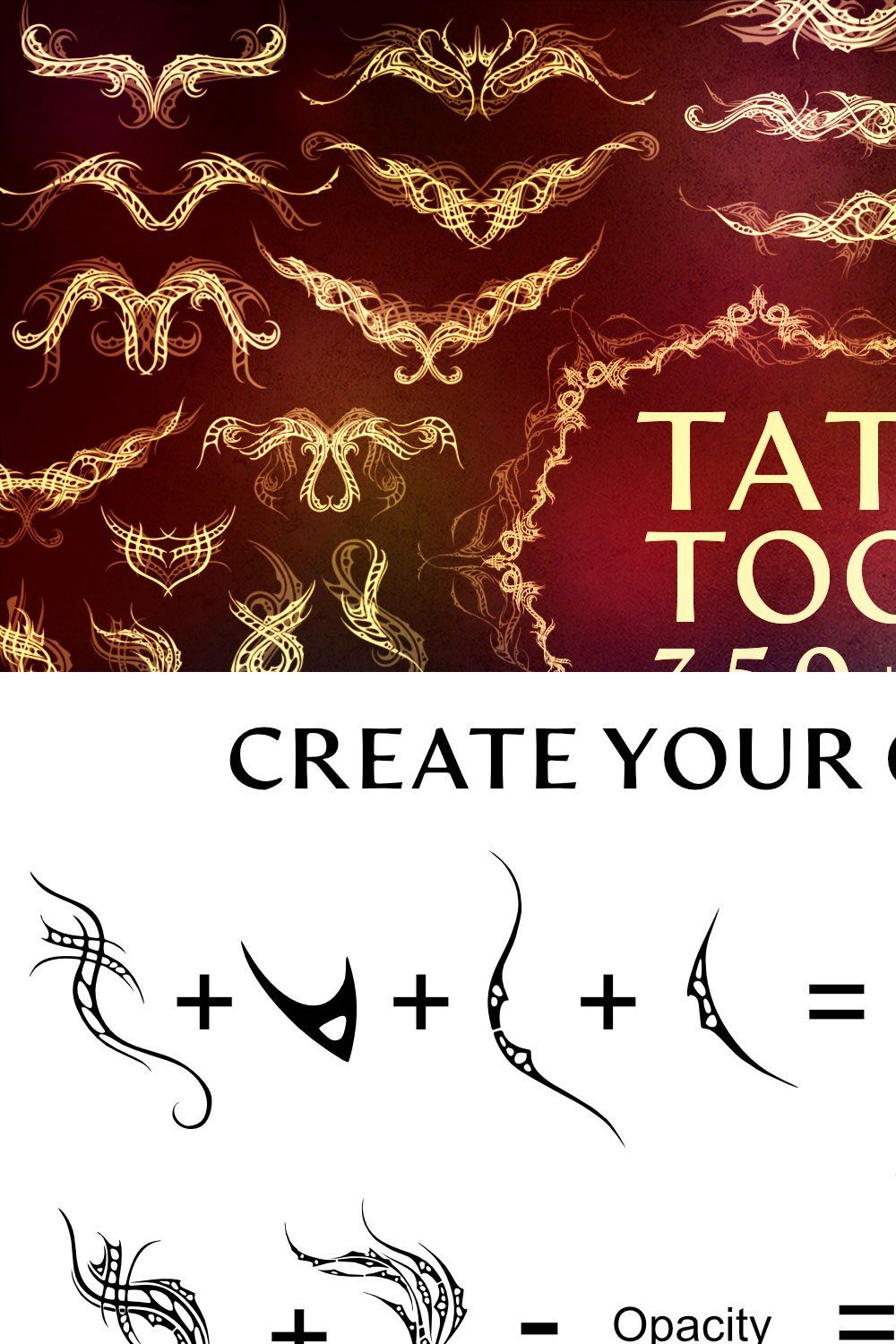 Tattoo Toolkit(Vector, PNG, Brushes) pinterest preview image.