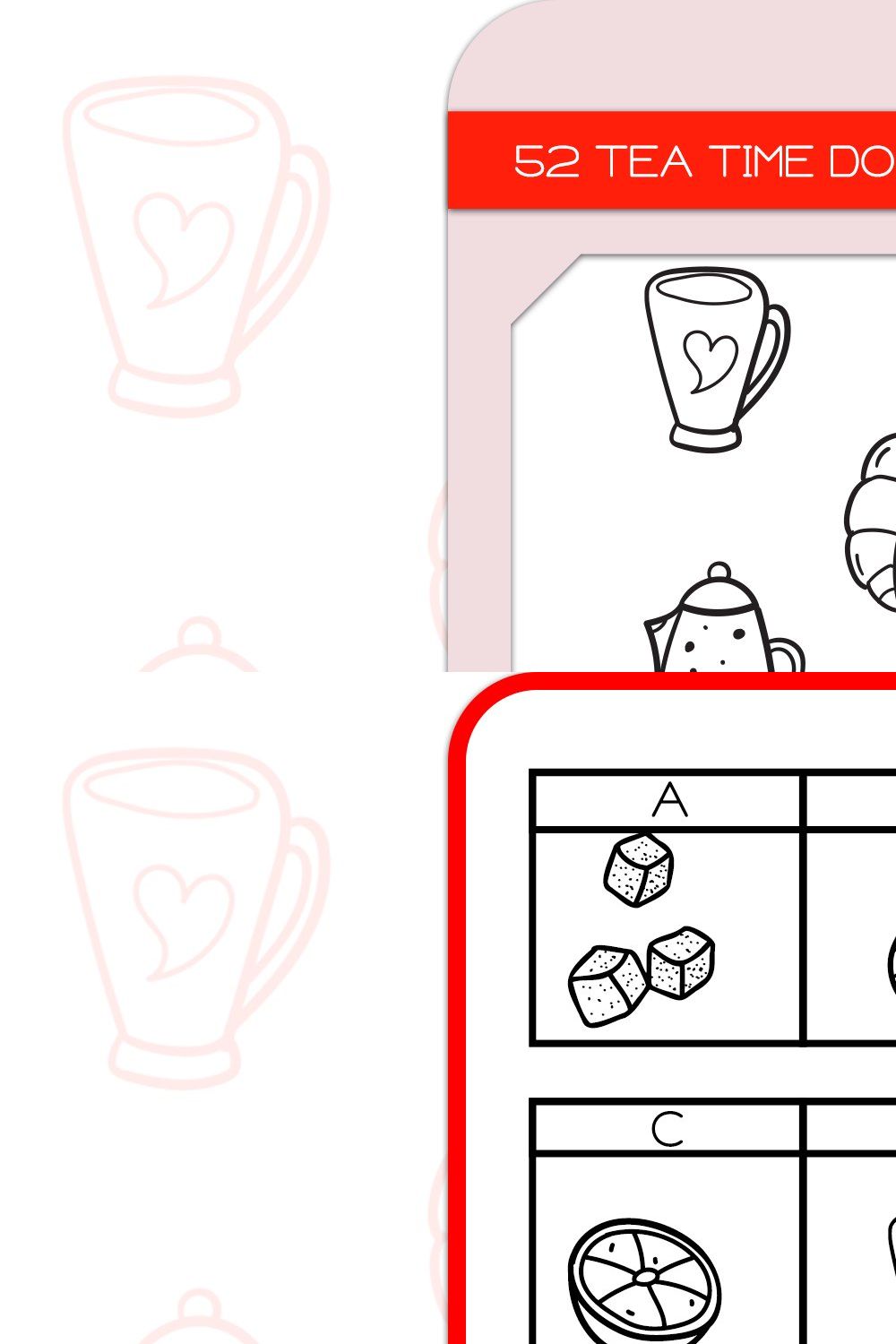 Tea Time Doodles - Dingbats Font pinterest preview image.