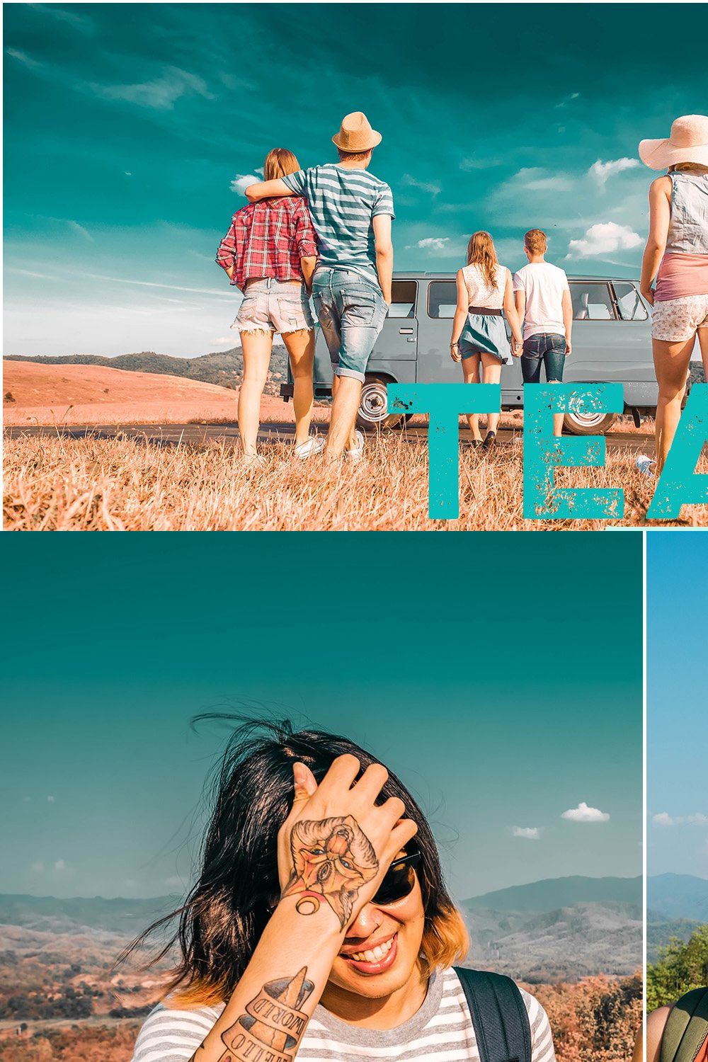 Teal Photoshop & Lightroom Presets pinterest preview image.