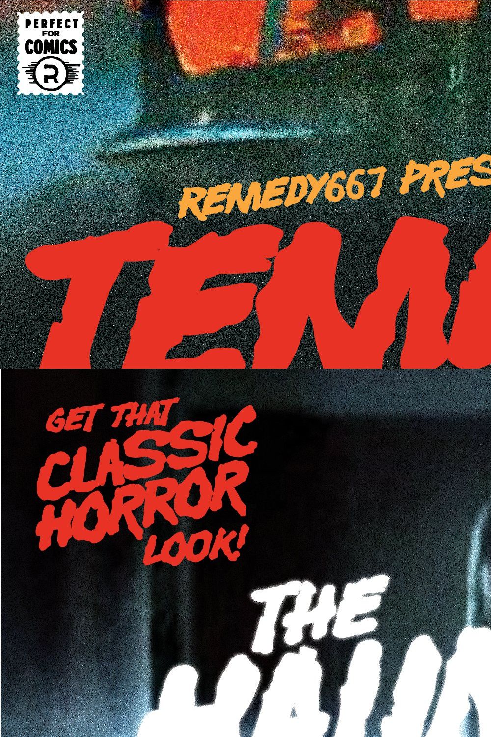 Tembre - Retro Horror Font pinterest preview image.