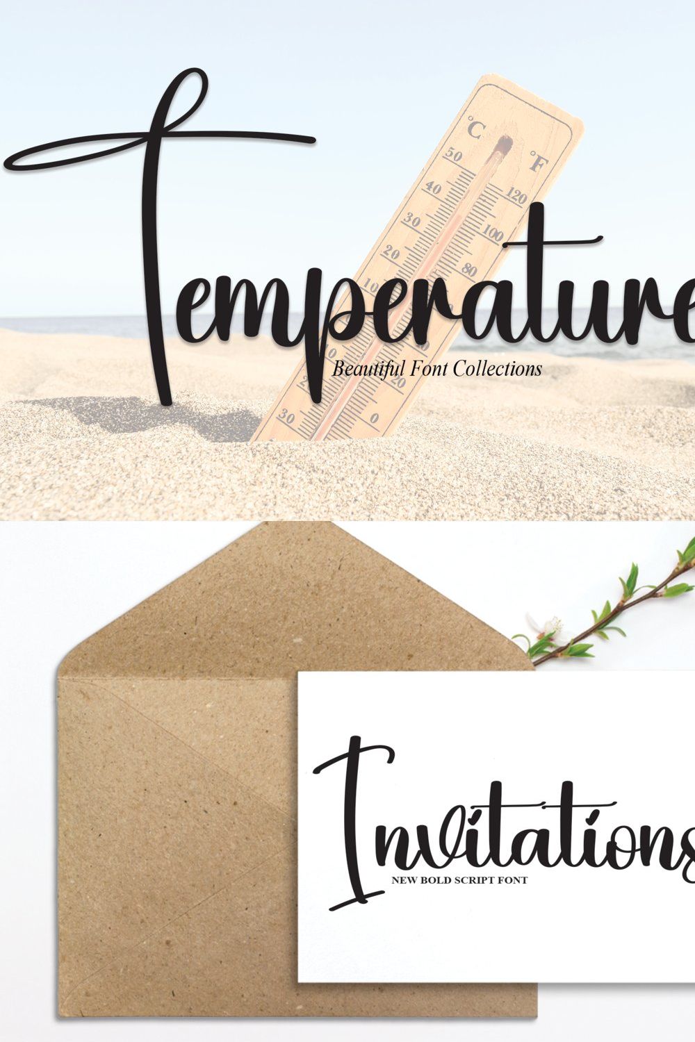 Temperature | Script Font pinterest preview image.