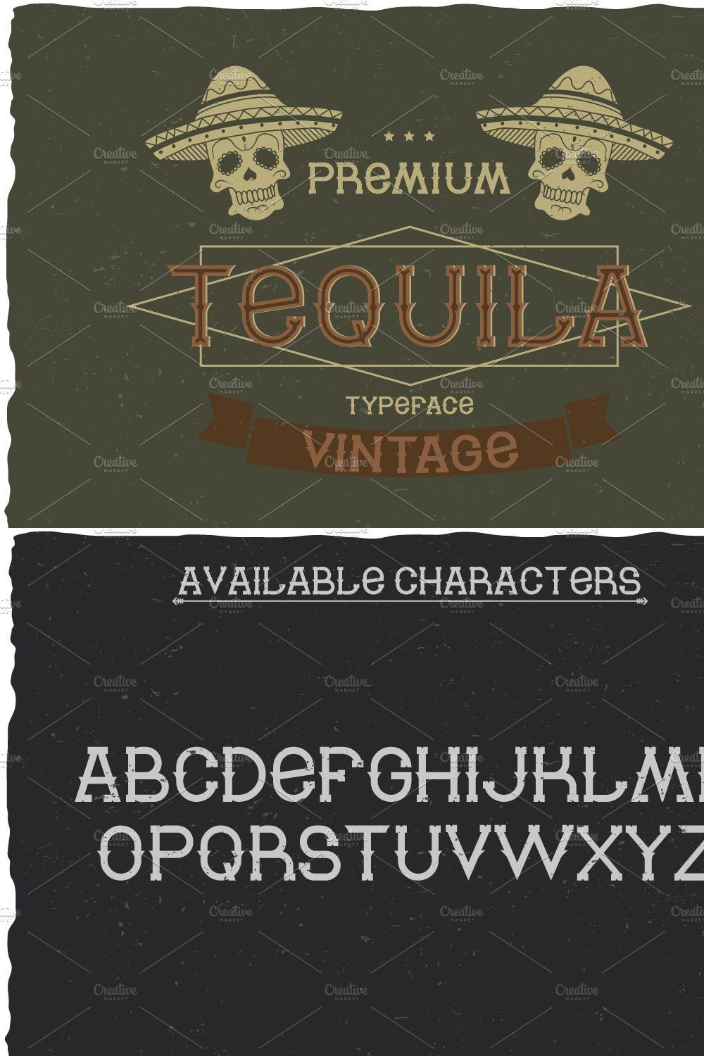 Tequila Vintage Label Typeface pinterest preview image.