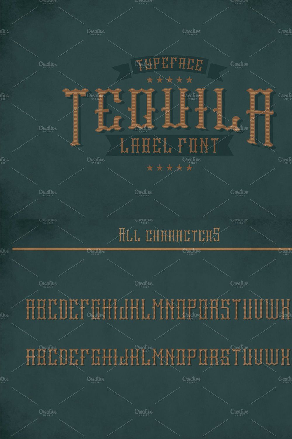 Tequila Vintage Label Typeface pinterest preview image.