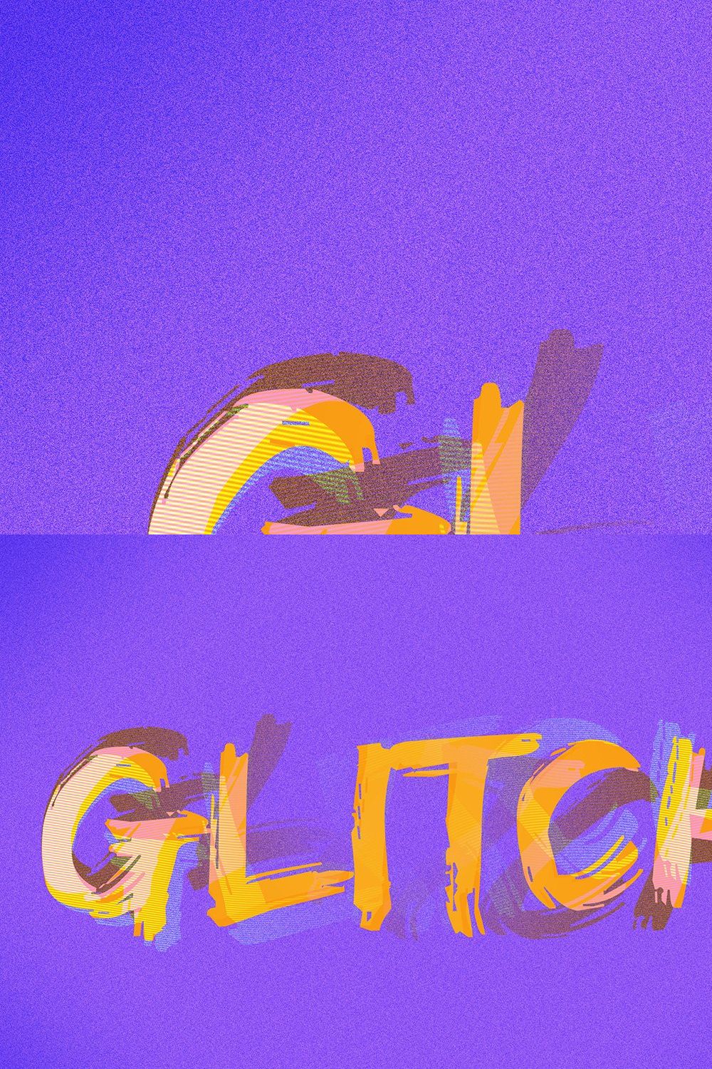 Text Effect Glitch pinterest preview image.