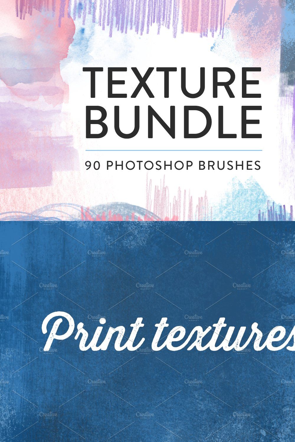 Texture Photoshop brush bundle pinterest preview image.