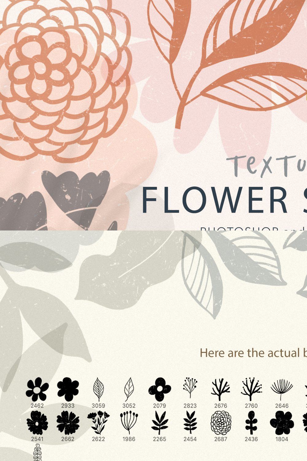 Textured Flower Stamp Brushes pinterest preview image.