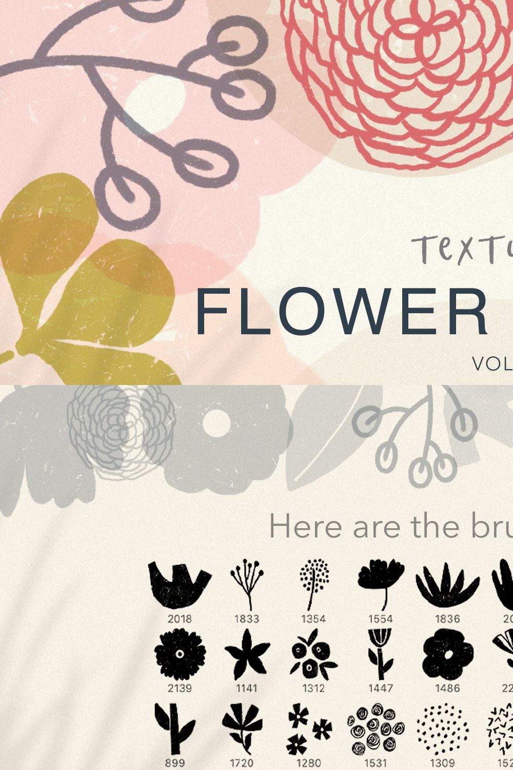 Textured Flower Stamps Vol 2 pinterest preview image.