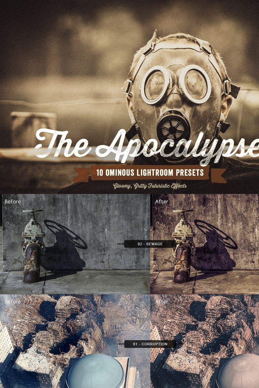 The Apocalypse Lightroom Presets pinterest preview image.