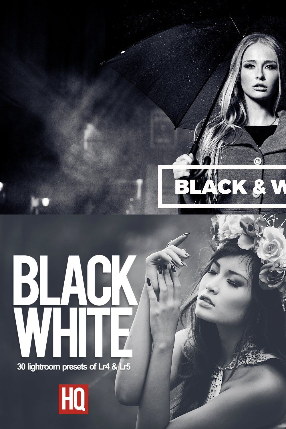 The Black White 30 Lr Collection pinterest preview image.