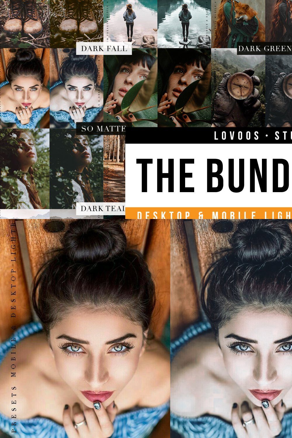 THE BUNDLE 100 - Lightroom Presets pinterest preview image.