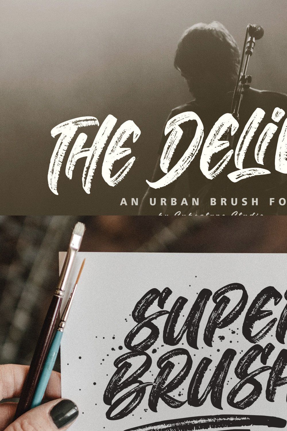 The Deliver - An Urban Brush Font pinterest preview image.