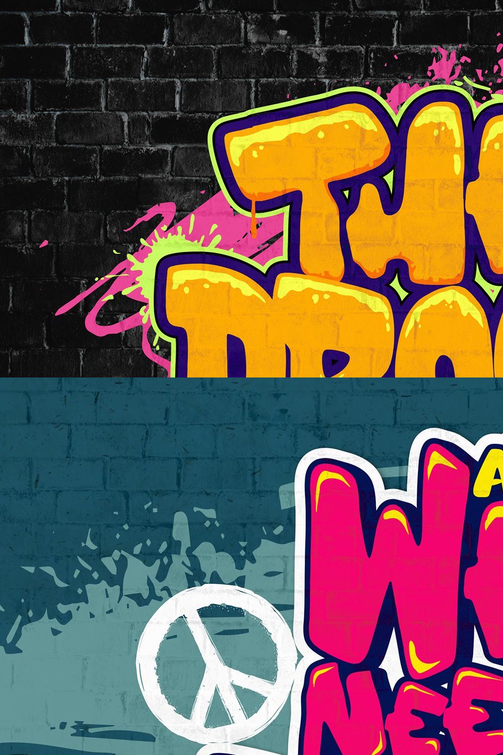 The Droga - Thick Graffiti Font pinterest preview image.