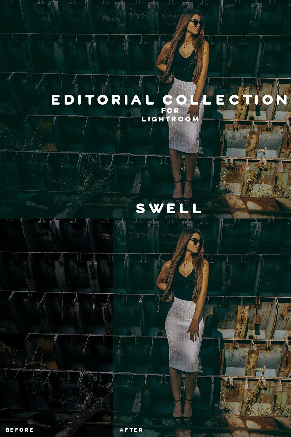 The Editorial Lightroom Collection pinterest preview image.