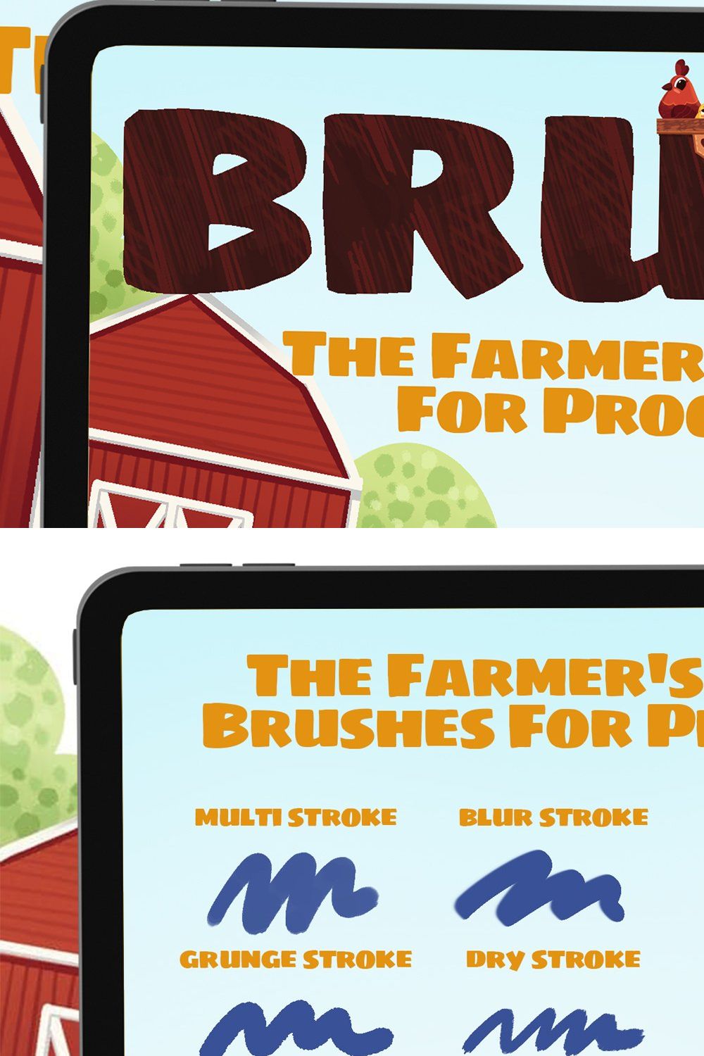 The Farmer’s Procreate Brushes pinterest preview image.