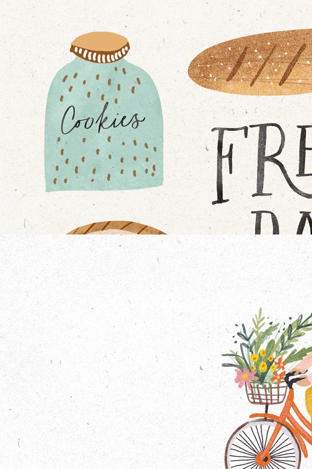 The Freshly Baked Font Trio & Dings pinterest preview image.