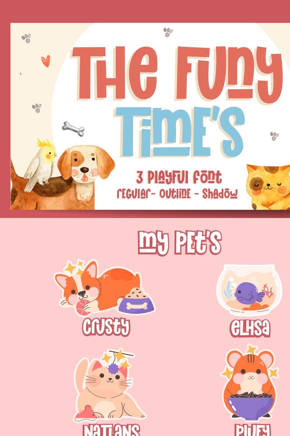 The Funy Time's | Playful Font pinterest preview image.