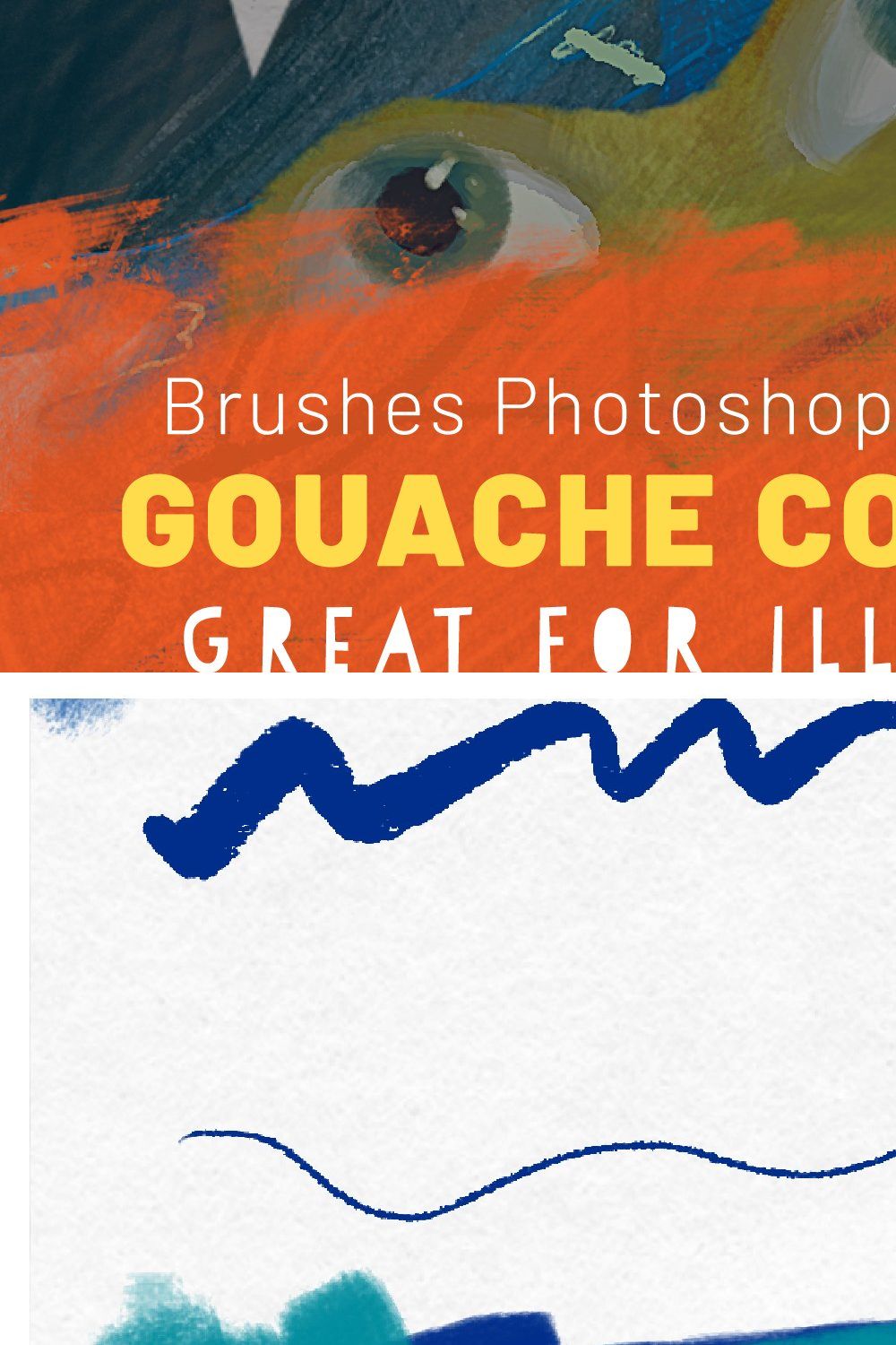 The Gouache Collection Brushes pinterest preview image.