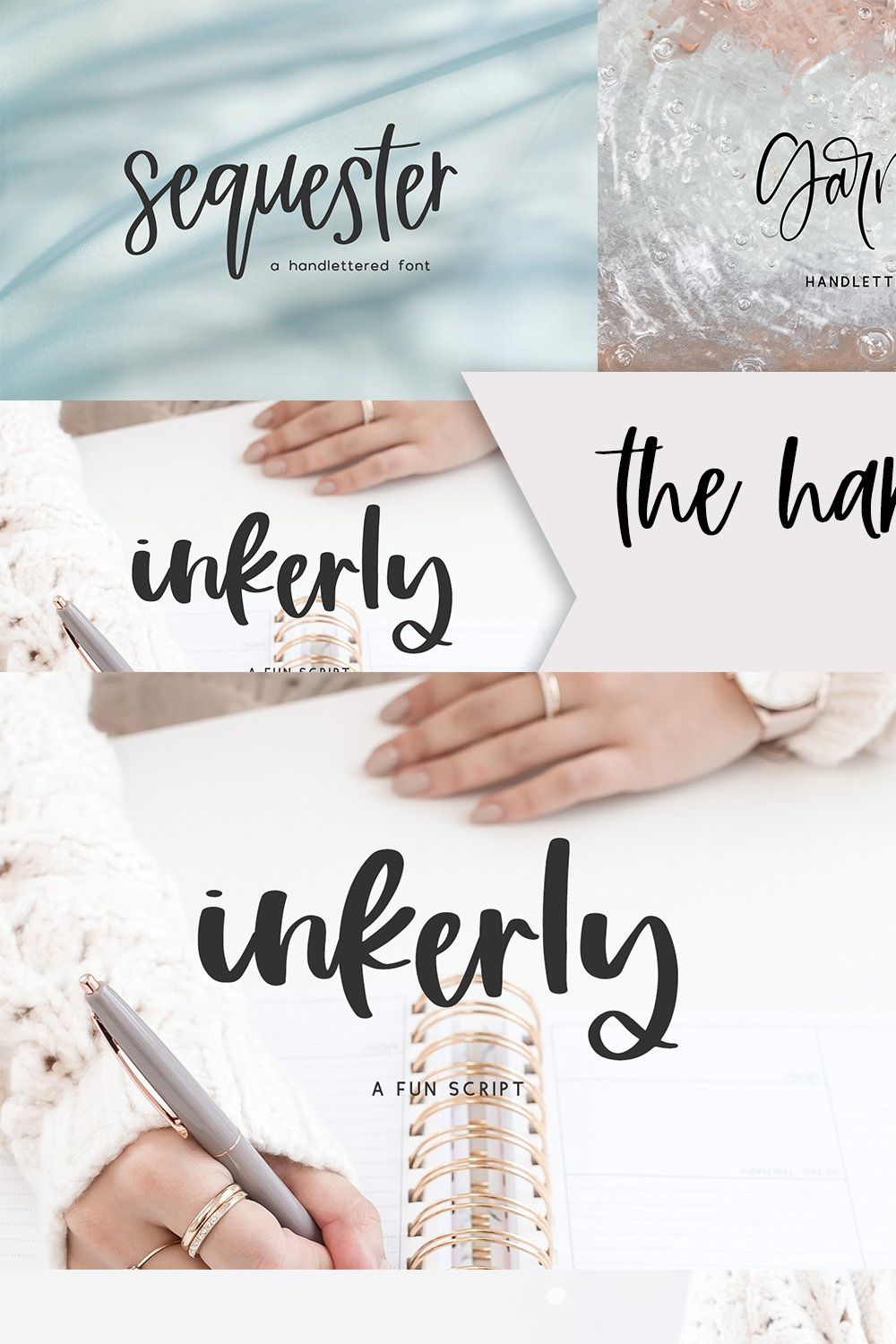 The Handwriting Font Bundle Volume 4 pinterest preview image.