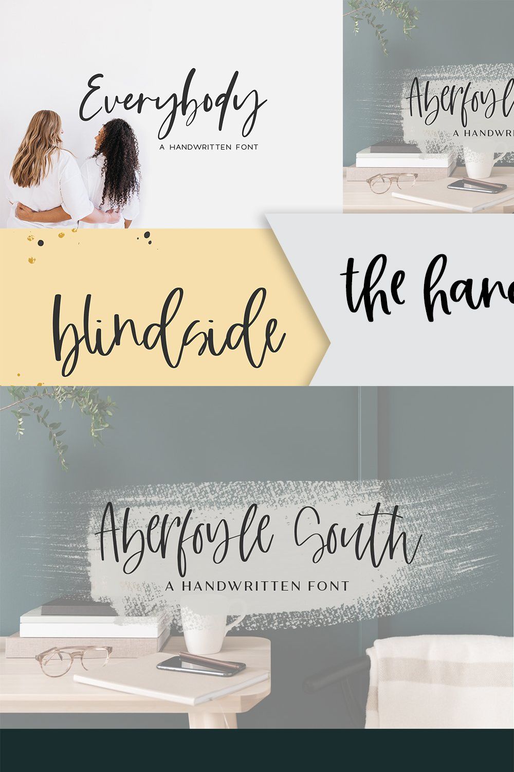 The Handwriting Font Bundle Volume 5 pinterest preview image.